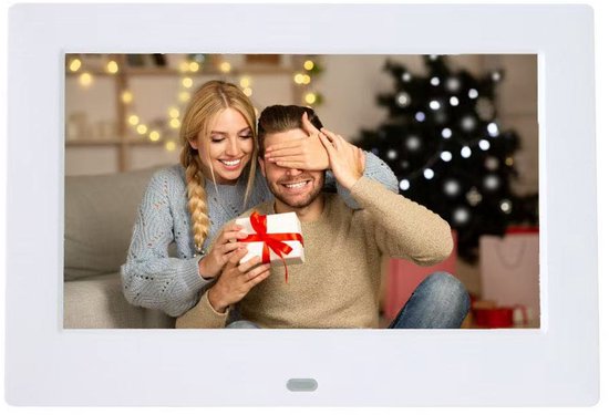 Digitaler Bilderrahmen, Weißer Rahmen, 7-zoll-digitaluhr, Unterstützt Sd-karten-video, Kalenderanzeige, Einstellen Von Alarmerinnerungen.