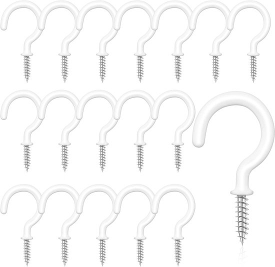 Deckenschraubenhaken – 20 Stück – Weiß – Robuste Haken Für Pflanzen, Beleuchtung Und Mehr