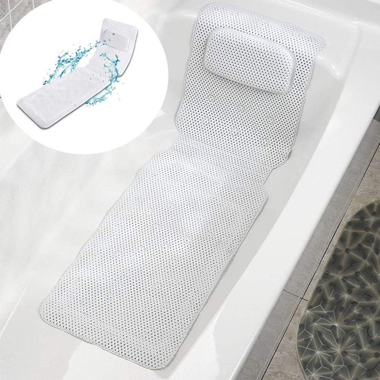 Rutschfeste Badewannenmatte, Massagematte Für Bad Und Dusche, Antibakterielles Pvc, Ganzkörper-badekissen Für Spa, Weich Gepolstert Und Atmungsaktiv (weiß)