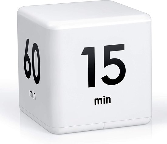 Elektronischer Timer Timer Würfel Zum Lernen Zeitmanagement Ideal Für Sport Und Als Küchentimer 7 X 7 X 7 Cm Weiß 15 20 30 60 Minuten Und Keine