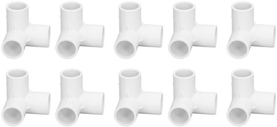 Golden Crown 3-wege-rohrleitungen Pvc-kunststoff-winkel-t-stück-eckverbinder Weiß Für Wasserleitungen Und Möbel 10 Stück 20 Mm Innendurchmesser