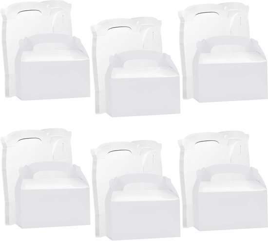 Dailygoods – Weiße Geschenkboxen Aus Karton – Mitgebseltüten – 24er-pack – 16 X 9,3 X 8,6 Cm – Perfekt Für Kindergeburtstage – Ideal Für Hochzeiten