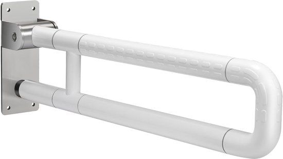 Haltegriff Fürs Badezimmer – Sicherheitsgriff – Sicher Duschen – Edelstahl – 60 Cm Länge – Weiß
