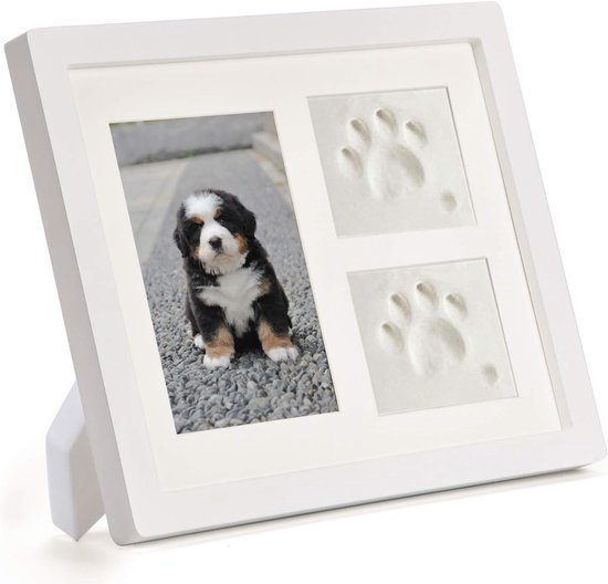 Dreifacher Bilderrahmen 4x6 Zoll Mit Pfotenabdrücken Von Hund Oder Katze Inklusive Abdruckset Aus Ton Perfektes Erinnerungsstück Für Tonfarbe Weiß