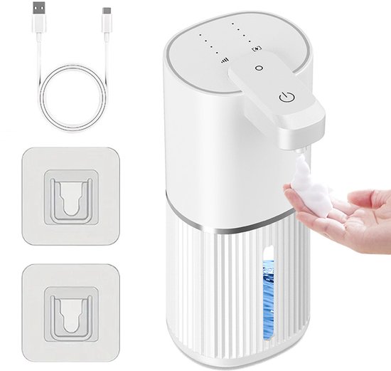 Automatischer Seifenspender – Schaumspender Mit Sensor – Hygienische Bedienung – Vier Einstellbare Stufen – 380 Ml Fassungsvermögen – Weiß
