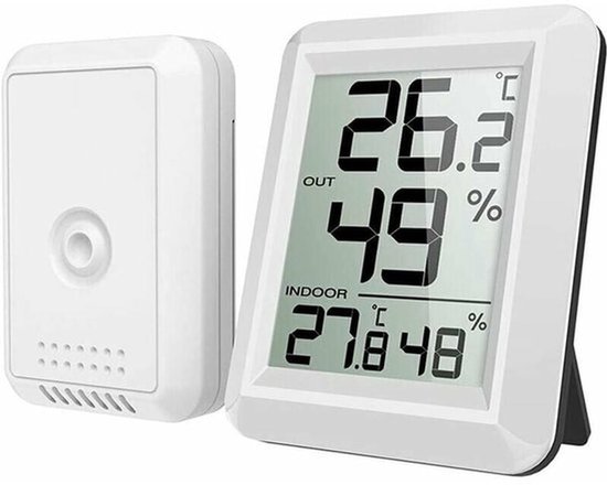 Digitales Innen- Und Außenthermometer/hygrometer – Weiß