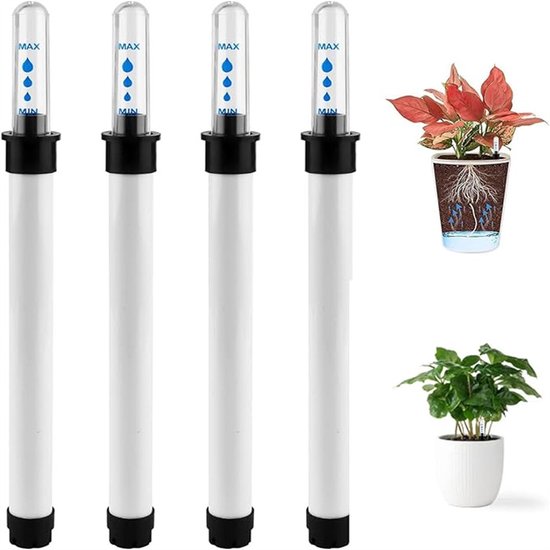 Wasserstandsanzeiger – 4 Stück – Wasserstandsmesser Für Blumentöpfe – Feuchtigkeitsanzeiger Für Pflanzen – Anzeige Von Wassermangel – 150 Ml – Weiß
