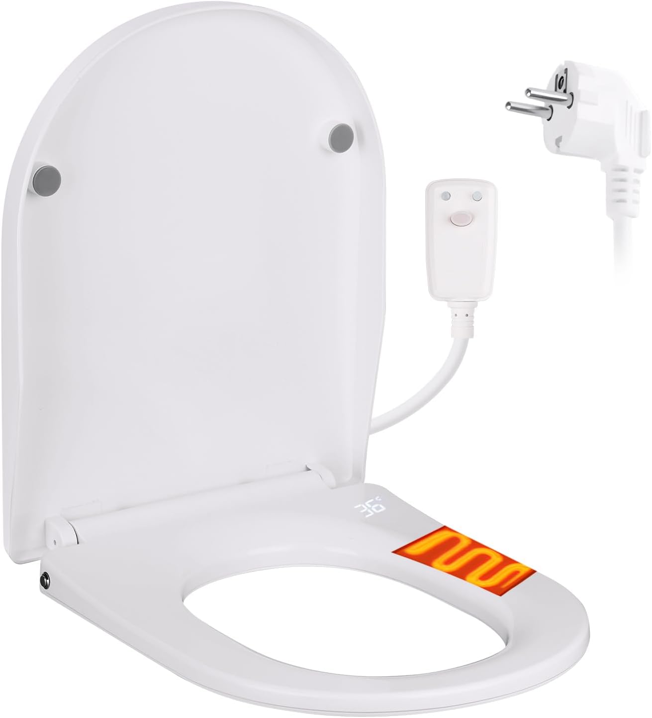 Intelligenter Bidet-wc-sitz Mit Deckel Automatisches Absenksystem, Beheizter Sitz, 3 Temperaturstufen, Temperaturanzeige, Nachtlicht