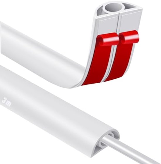 Halbkreisförmiger Bodenkabelkanal, 3 Meter – Selbstklebende Kabelbrücke Für Bodenkabel – Flexibler Pvc-kabelkanal, 20 Mm Breit – Weiß