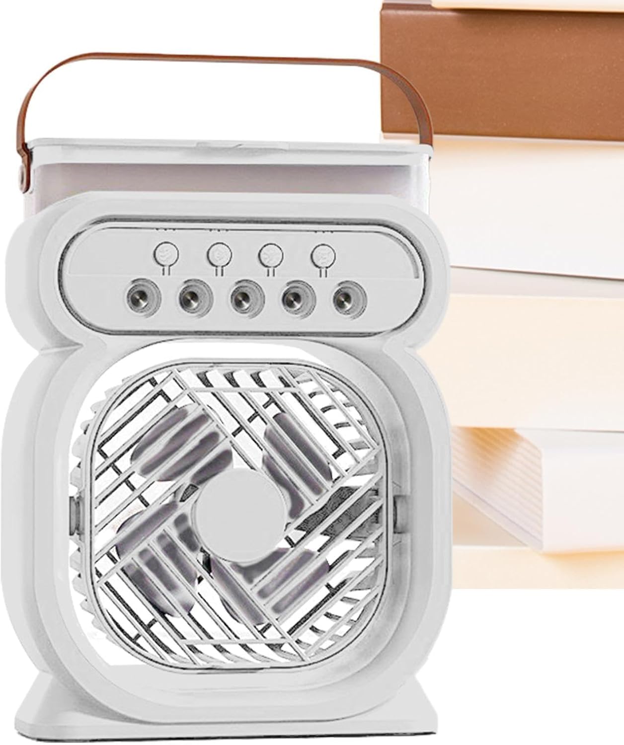 Ventilator Mit Sanftem Licht, Luftzirkulation, Leise, Luftbefeuchter Persönlicher Tischventilator Für Schlafzimmer, Wohnzimmer, Camping, Wandern, Zelt