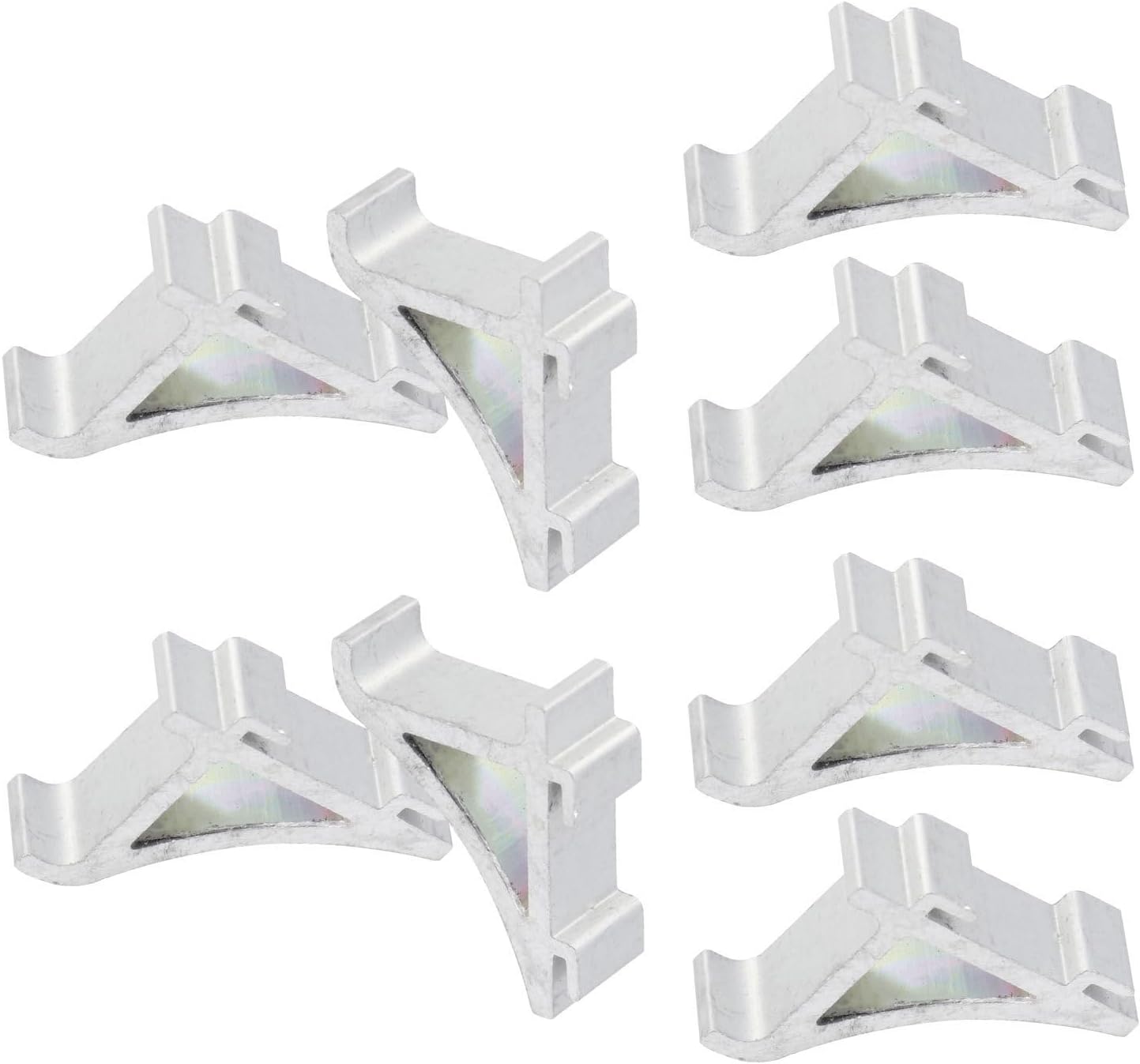 Gefrierschrank- Und Kühlschrankregalhalterungen Aus Aluminiumlegierung 8-teiliges Set, Gebogenes Schwalbenschwanzdesign, Stabile Regalhalterung
