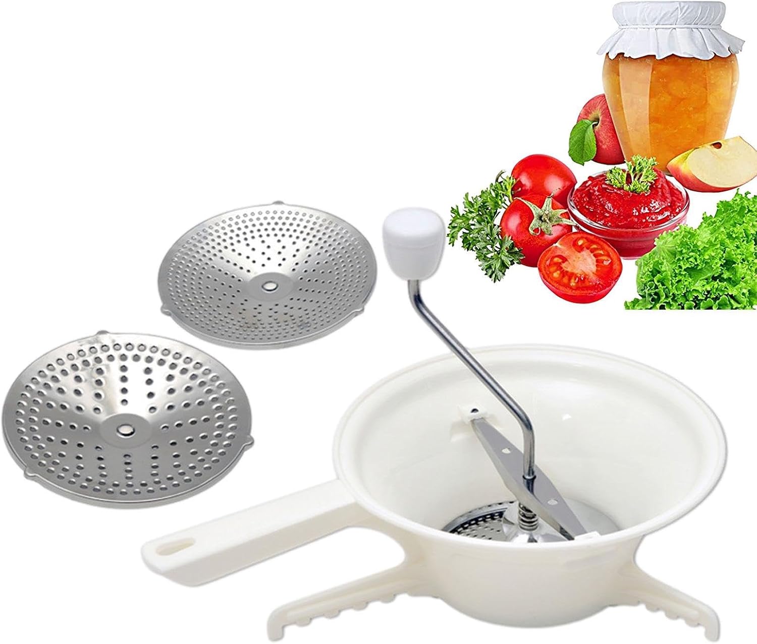 Passiermühle Für Kartoffelpüree, Saucenbereiter 3 Austauschbare, Rotierende Scheiben, Für Kartoffelpüree Und Kompott