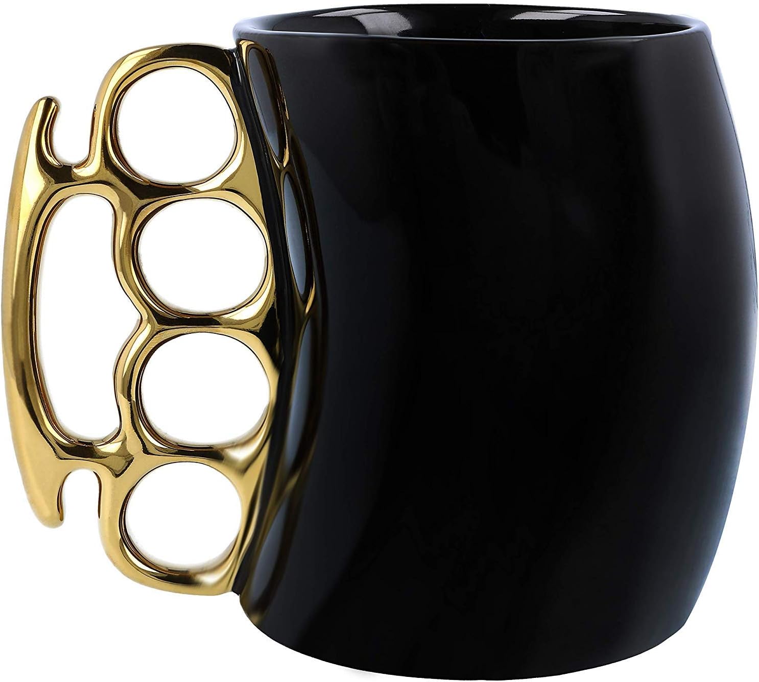 Mug En Céramique « Cheveux En Poussière », Mug Humoristique Pour Les Amis - Blanc Et Noir (mug Noir Avec Anse Dorée)