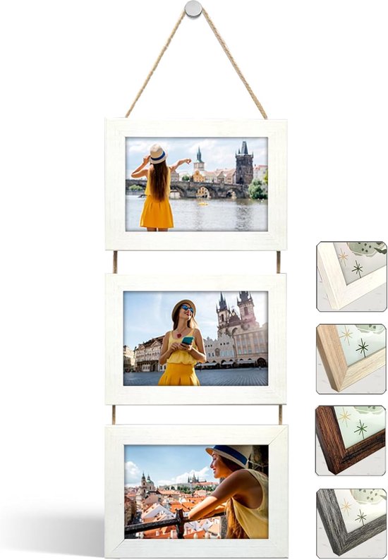 Mehrfach-fotorahmen Mit Aufhängeschnur Set Dekorativer Rahmen Für Die Vertikale Wandpräsentation Porträthalter Geeignet Für Fotos Im Format 10x15 3