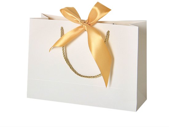 6 Weiße Geschenktüten, Mittelgroße Papiertüten Mit Henkel, Luxuriöse Und Elegante Verpackung Für Geburtstage, Hochzeiten, Partys Und Weihnachten