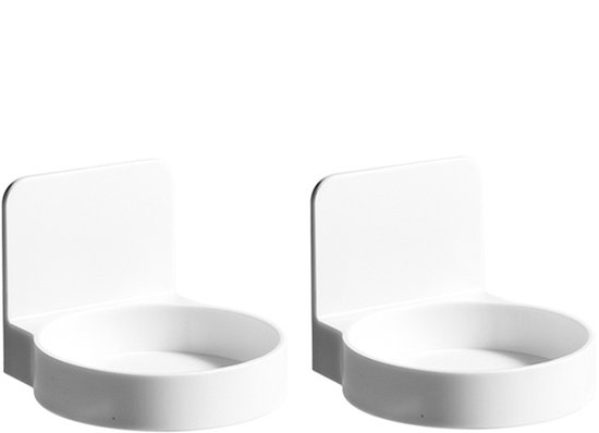 Becherhalter 2 Stück Badezimmer Becherhalter Wandmontage Selbstklebend Badezimmerregal Badezimmerablage Weiß Zur Platzierung Von Seifenspendern,