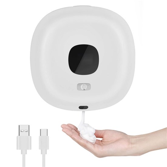 Automatischer Seifenspender Kontaktlos Wiederaufladbar Wandmontage Ohne Bohren Für Küche Bad Led-beleuchtung Ipx6 Wasserdicht Weiß 300 Ml 1 Stück