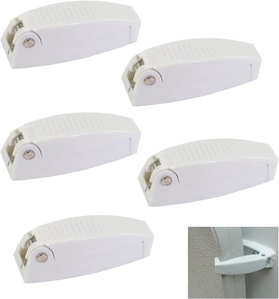 Türfanghaken-set – Gepäckraumtürhalter – Wohnmobiltüren – Schlagfestes Abs-material – Kompakte Größe – Weiß