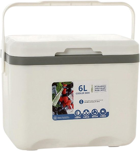Kühlbox – Isolierte Box – Hält Lebensmittel Kühl – Gute Isolierung – 6 Liter – Weiß