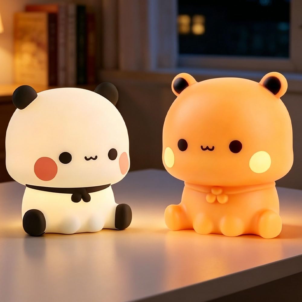 2er-set Bubu Dudu Bubu Bubu Nachtlichter Für Kinder, Led-panda-nachtlicht, Usb-wiederaufladbares Baby-nachtlicht, Panda-nachtlicht Für Kinder, Panda-nachtlampe Aus Silikon
