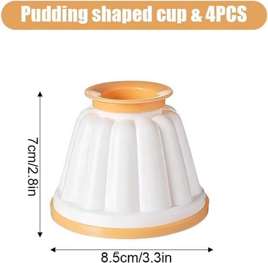 4 Teiliges Puddingform Set Mit Deckel Weiß 85 X 85 X 70 Mm Küchenzubehör Für Die Dessertzubereitung