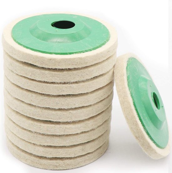 10 Feine Weiße Polierscheiben. Geeignet Für Winkelschleifer (100 Mm Durchmesser).