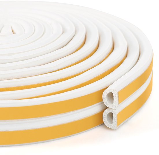 Dichtungsband – Selbstklebender Dichtungsstreifen Aus Gummischaum – 9 Mm X 6 Mm, 10 M, Weiß