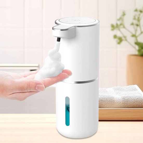 Automatischer Seifenspender (380 Ml) – Wandmontierter Handdesinfektionsmittelspender – Schaumseife – Weiß – Mit Infrarotsensor – Usb-aufladbar