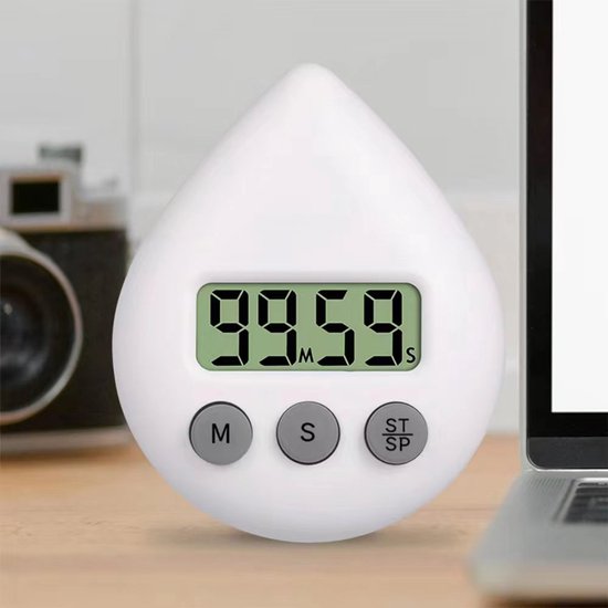 Wasserdichter Duschzeittimer Mit Saugnapf Zur Befestigung Ohne Bohren, 2 Stück, Weiß