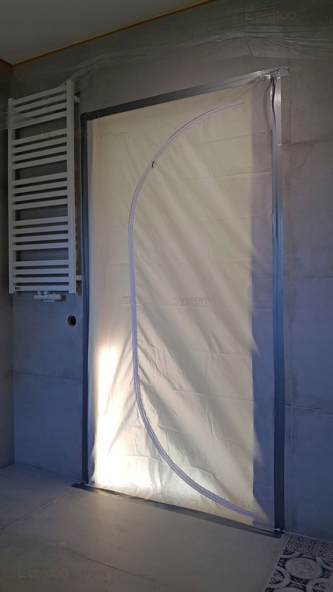 Folienstaubdichte Tür 110x220 Cm Mit Schloss Für Renovierungs- Und Bauarbeiten