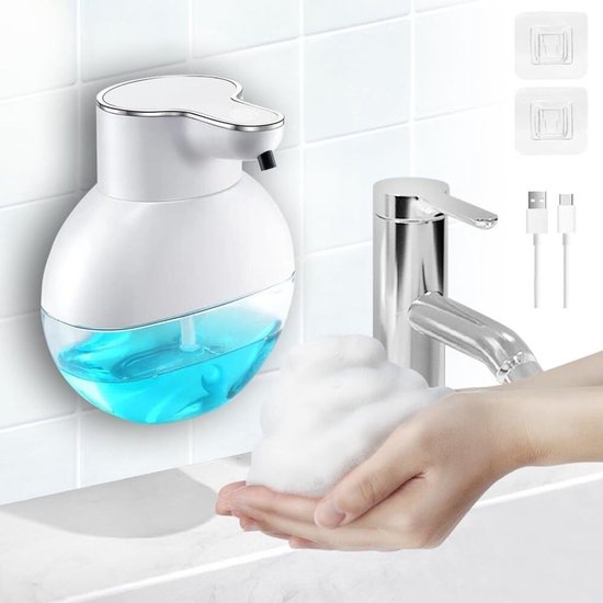 Automatischer Seifenspender, 400 Ml Elektrischer Wandseifenspender, Seifenspender Mit Usb-sensor, Wasserdichter Schaumseifenspender (ipx5), Weiß.