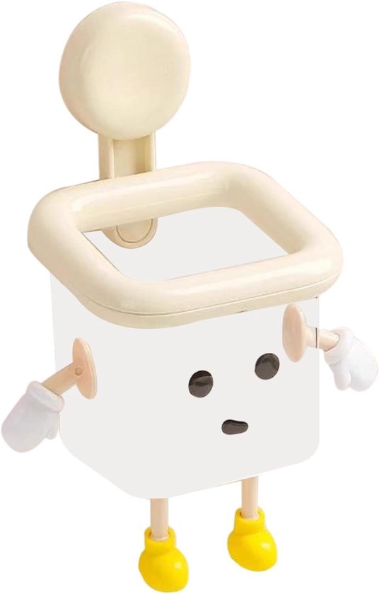 Duschablage Mit Saugnapf – Badezimmer-organizer – Verspieltes Roboter-design – 15 X 15 X 15 Cm – Weiß
