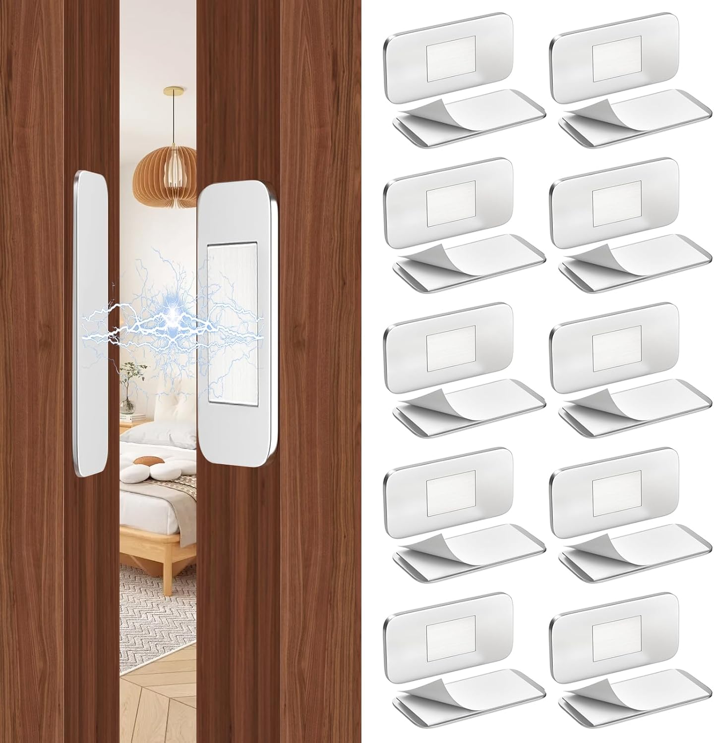 Jiayi 10er-pack Schranktürmagnete, Ultradünn, Möbeltürmagnete, Starke Magnete Für Schranktüren, Schubladen, Türschließer