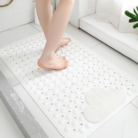 Rutschfeste Pilzhemmende Duschmatte Für Senioren 80 X 50 Cm Rutschfeste Duschmatte Für Die Dusche Im Innenbereich Mit Fußmassagefunktion Mit Zu Weiß
