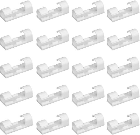 Kabelclips – Kabelmanagement-halterungen – Schreibtischorganisation Zu Hause – Starker Acrylkleber – 3 X 1,1 X 0,7 Cm – Weiß