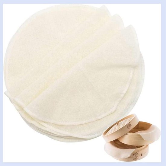 Dampfmatte Aus Baumwolle – Dämpfmatte – Dim-sum-dämpfung – Wiederverwendbar – 28 Cm – Weiß