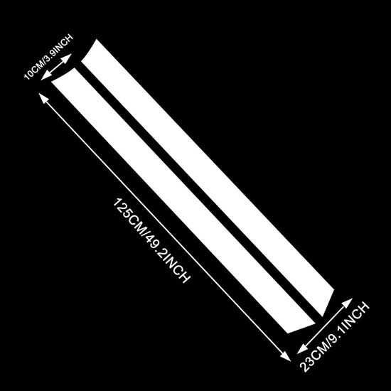 120 Cm X 23 Cm Auto-rennstreifen-aufkleber Für Karosserie Seitenschweller Dach Stoßstange Vinyl-aufkleber Tuningstreifen Autoabdeckung Zierleiste Weiß