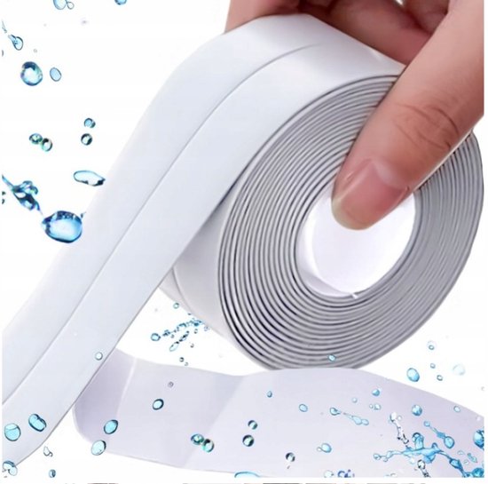 Selbstklebendes Pvc-dichtungsband, Wasserdicht, 38 Mm Breit, 320 Cm Lang, Weiß.