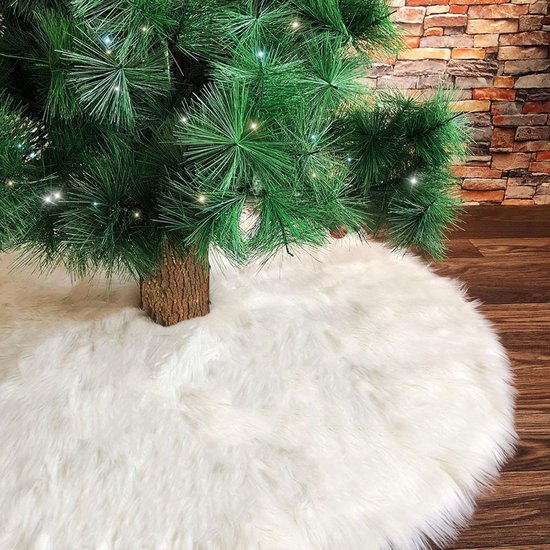 Schneefarbene Weihnachtsbaumdecke, 78 Cm, Weiße Plüsch-weihnachtsbaumdecke Für Weihnachts-, Silvester- Und Feiertagsdekorationen (jetzt 30,7 Zoll).