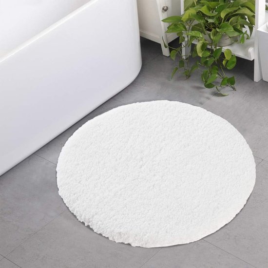 Luxuriöse Weiße Badematte Runder Badteppich Mit Einer Länge Von 40 Cm Rutschfest Hoch Saugfähig Maschinenwaschbar Getuftete Runde Badematte
