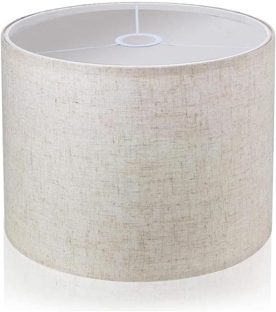 Stofflampenschirm Mittelgroßer Trommellampenschirm Für Tisch Wand Nachttisch Und Stehlampen Naturleinen Handgefertigt Fester Schirm 30 5 X 30 5 X Weiß