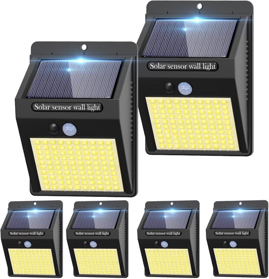 6er-pack Solar-bewegungsmelder Für Den Außenbereich, 3 Modi / 100 Leds, Kabellose Sicherheitsbeleuchtung, Ip65 Wasserdicht, Für Garten, Garage/terrasse (warmweiß)