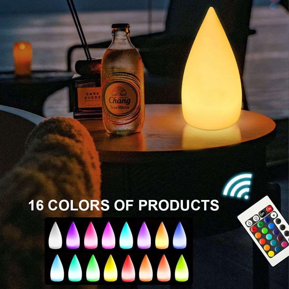 Rgb-led-nachttischlampe, Mehrfarbig (16 Farben, 4 Modi), Wiederaufladbar Per Usb-c, Wasserdicht (ip65), Kabellos, Mit Fernbedienung Und Kabel, Ideal Für Sauna, Restaurant, Bar Und Garten.