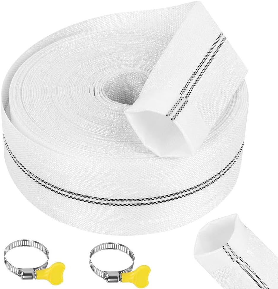10 M Langer, Flacher 38-mm-ablaufschlauch (1 1/2 Zoll), Flexibler Gewebe-flachschlauch Mit 2 Klemmen, Ablaufschlauch Für Tauchpumpen, Schmutzwasserpumpen, Teiche, Gärten, Bewässerung, Industriepumpen