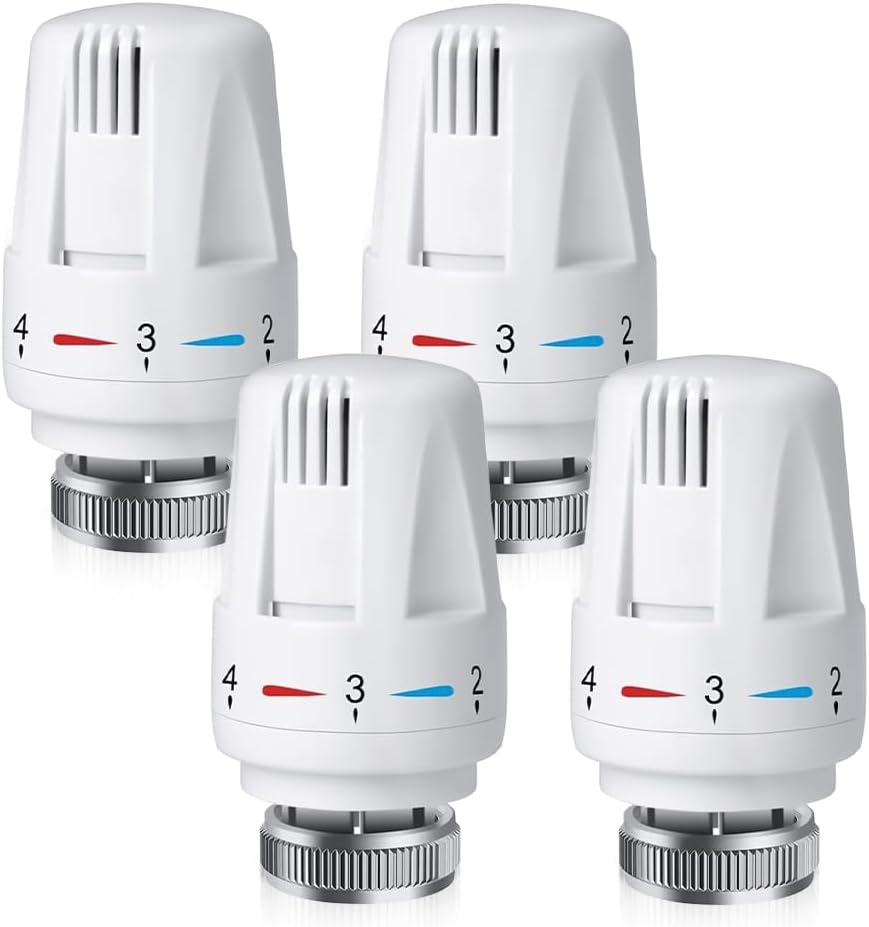 4-teiliges Thermostat-heizkörperkopf-set, Thermostatventil M30 X 1,5, Thermostatkopf, Heizkörperthermostat, Heizkörperventil Für Zuhause Und Büro
