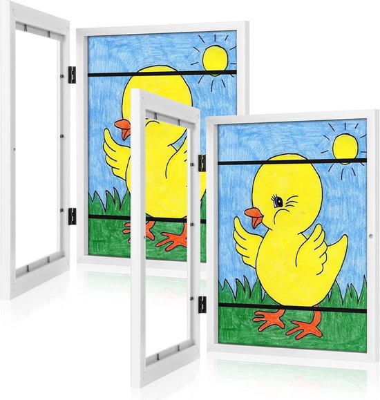 2 Kinderbilderrahmen 8 5 X 11 Zoll Ca 21 6 X 27 9 Cm Mit Frontöffnung Austauschbare Rahmen Weißer Wandrahmen Zur Aufbewahrung Von Kunstwerken Für 8,5