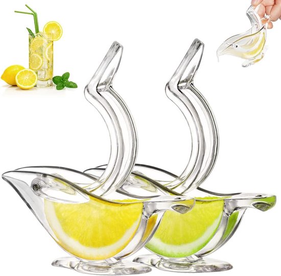 Luxuriöser, Handbetriebener Zitrusentsafter Für Einzelpersonen, Manuelle Zitruspresse Aus Acryl, Transparente Servierschale (2-teilig, Weiß)