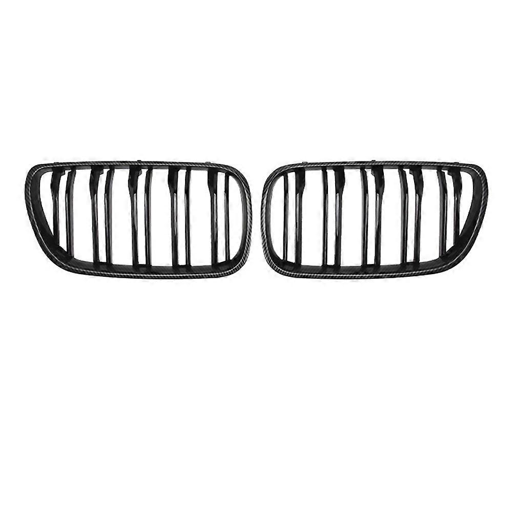 Doppelniere Frontgrill Für Bmw X3 E83 2007-2010, Glänzend Schwarz Und Carbonfaser.