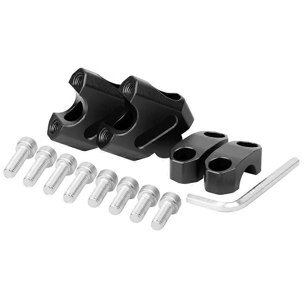 22-mm-motorradlenkererhöhungssatz. Erhöht Die Höhe Der Basis Und Ermöglicht Eine Verstellung Nach Hinten Bei 22-mm-lenkern. Schwarz.