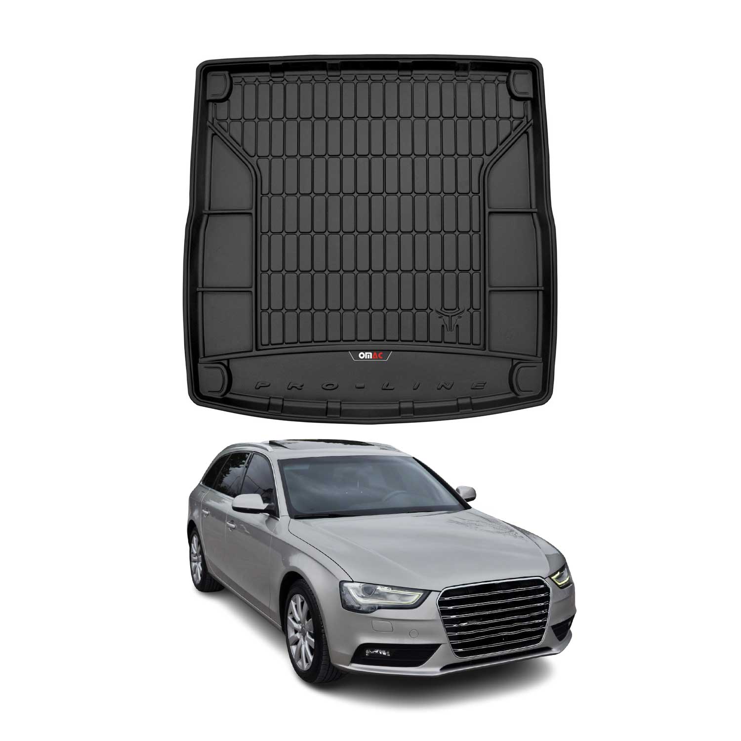 Omac Gummi Kofferraumwanne Für Audi A4 Avant 8k5 B8 2007-2015 Tpe Schwarz